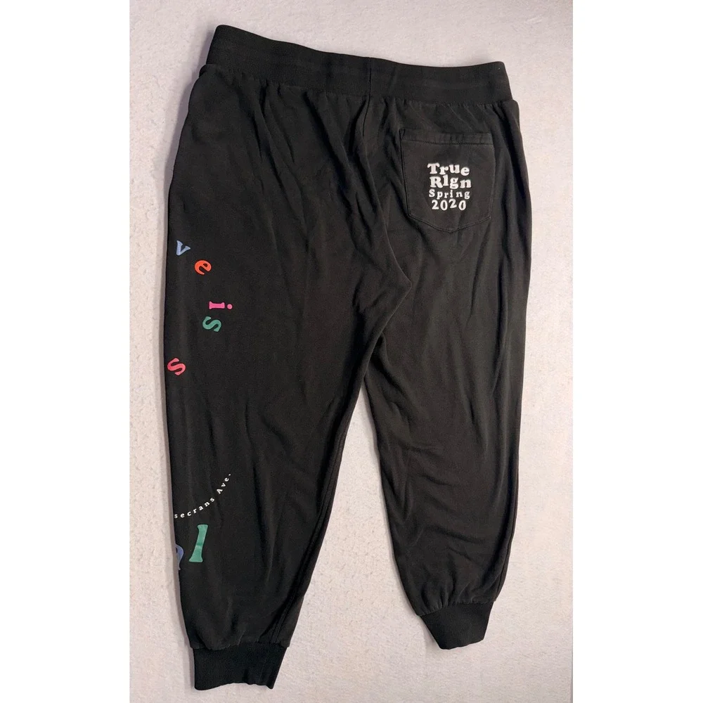 True Religion Mens XXL Black Love Is Universal Spring 2020 Jogger Sweatpants